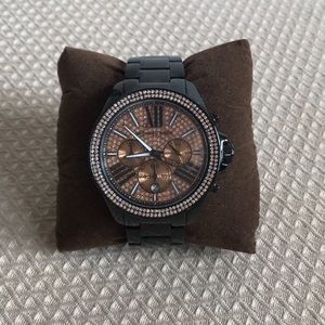 Michael Kors Black and Rose Gold Watch